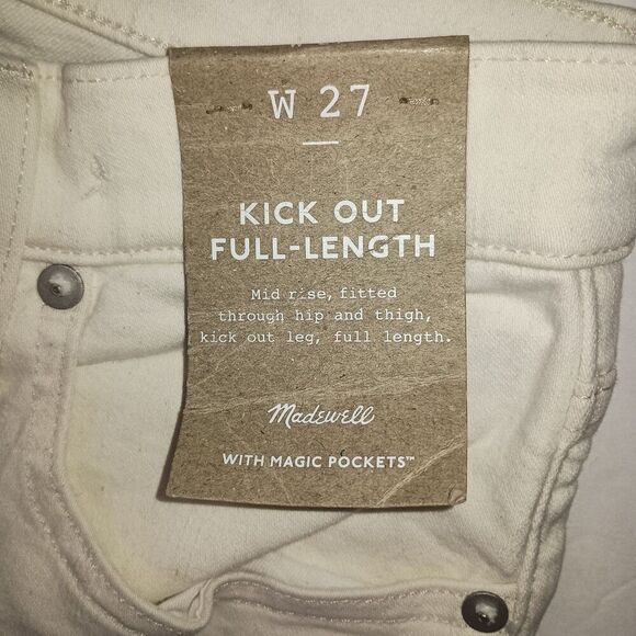 Madewell Kick Out 27 Full Length Jeans Vintage Canvas NO641 Stretch Raw Hem NWT - Picture 5 of 14